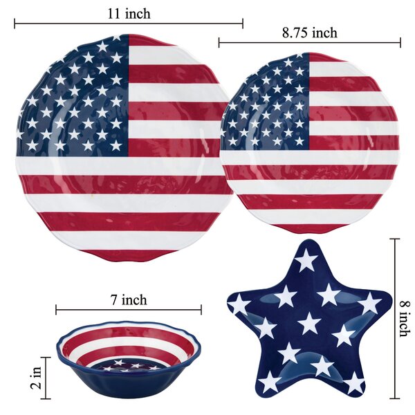 Details about   PIER 1 IMPORTS 4 PC SET OF MELAMINE AMERICANA 4TH OF JULY FLAG SALAD PLATES 