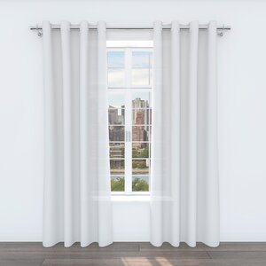 Zane Solid Semi-Sheer Grommet Curtain Panels (Set of 2)