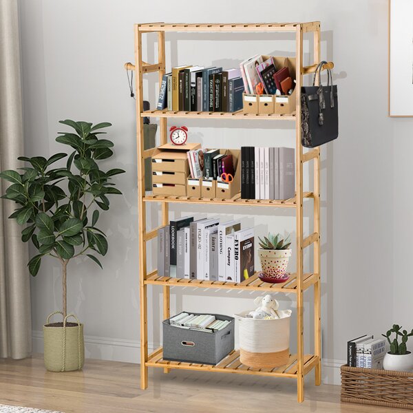 5 Tier Multipurpose Bookshelf Shelving Unit Bookcase Display Rack Bathroom Shelf 