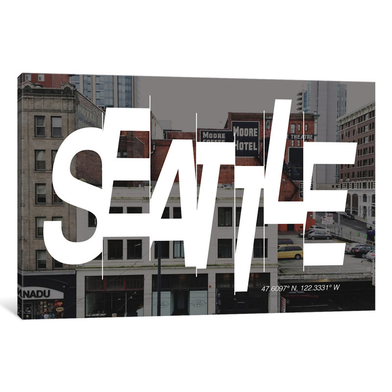 East Urban Home Seattle 47 6 N 122 3 W Graphic Art On Wrapped Canvas Wayfair