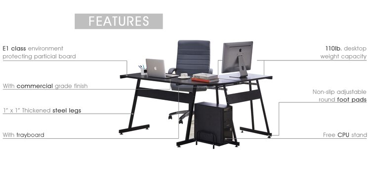 Latitude Run Menahga Corner L Shaped Executive Desk Reviews