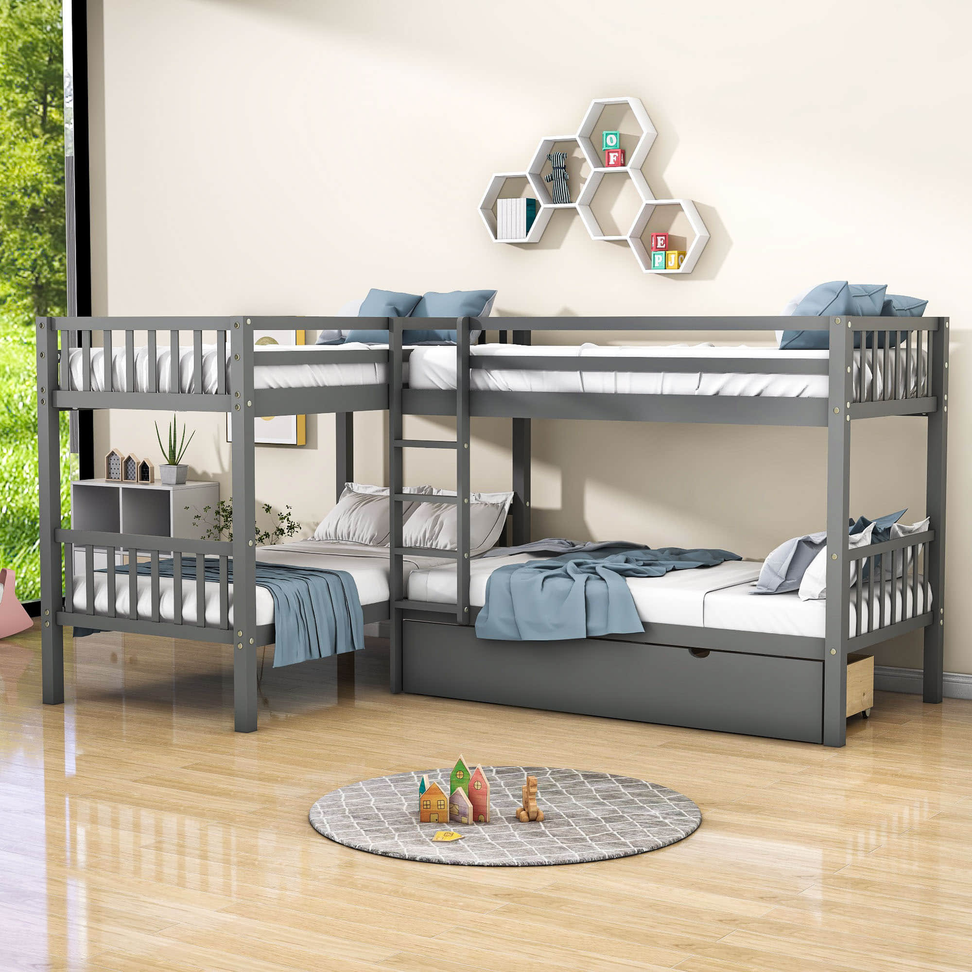 Harriet Bee Diavion Twin Over Twin 3 Drawer Bunk Bed by Harriet Bee ...