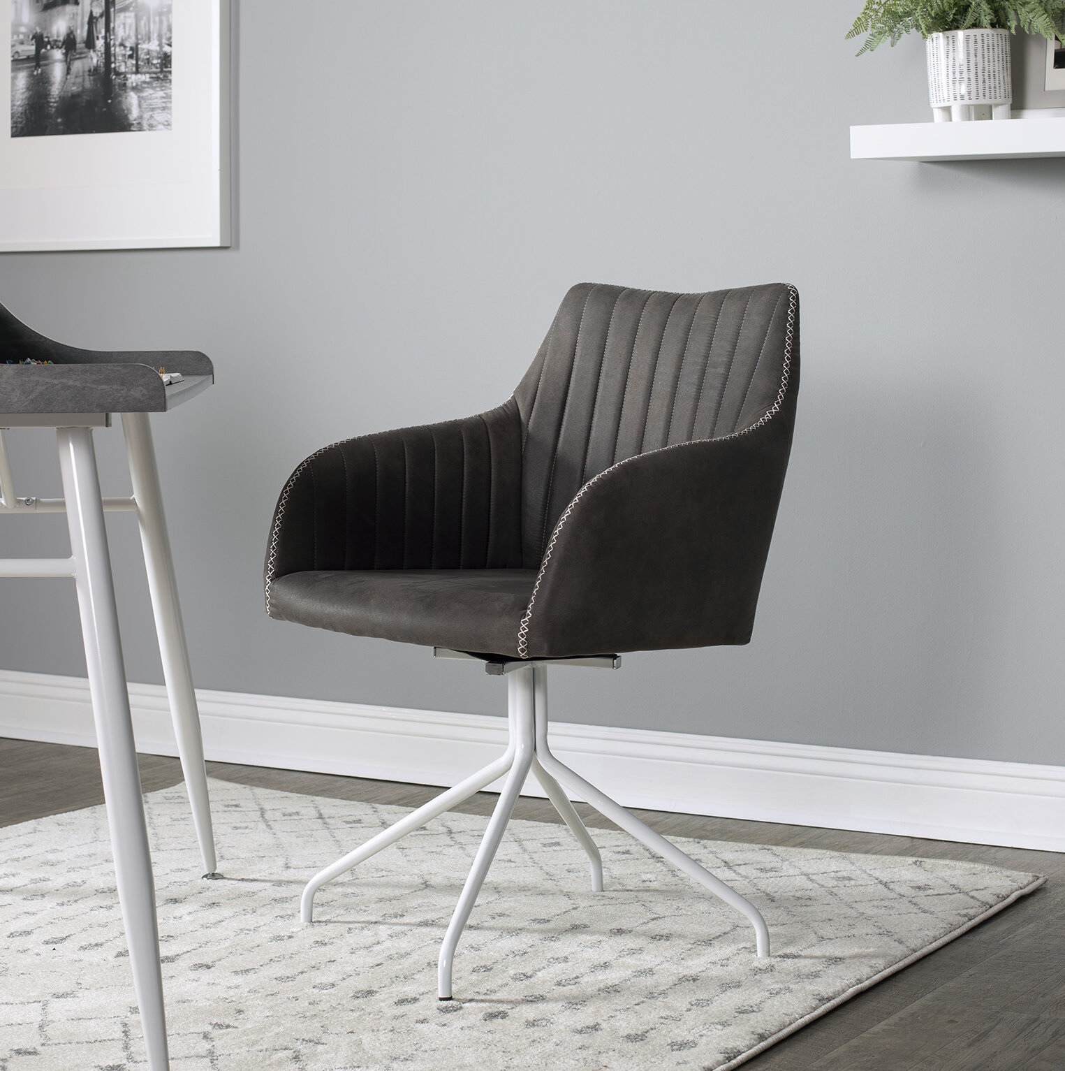 Ebern Designs Stonehouse Suede Task Chair Wayfair