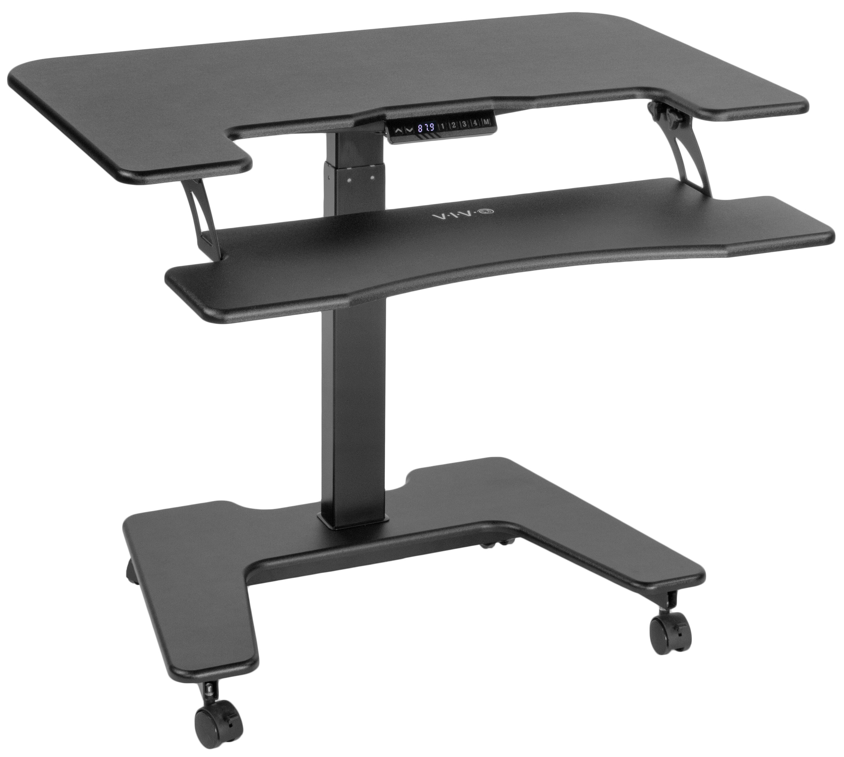 Vivo Electric Mobile Two Platform Height Adjustable Standing Desk