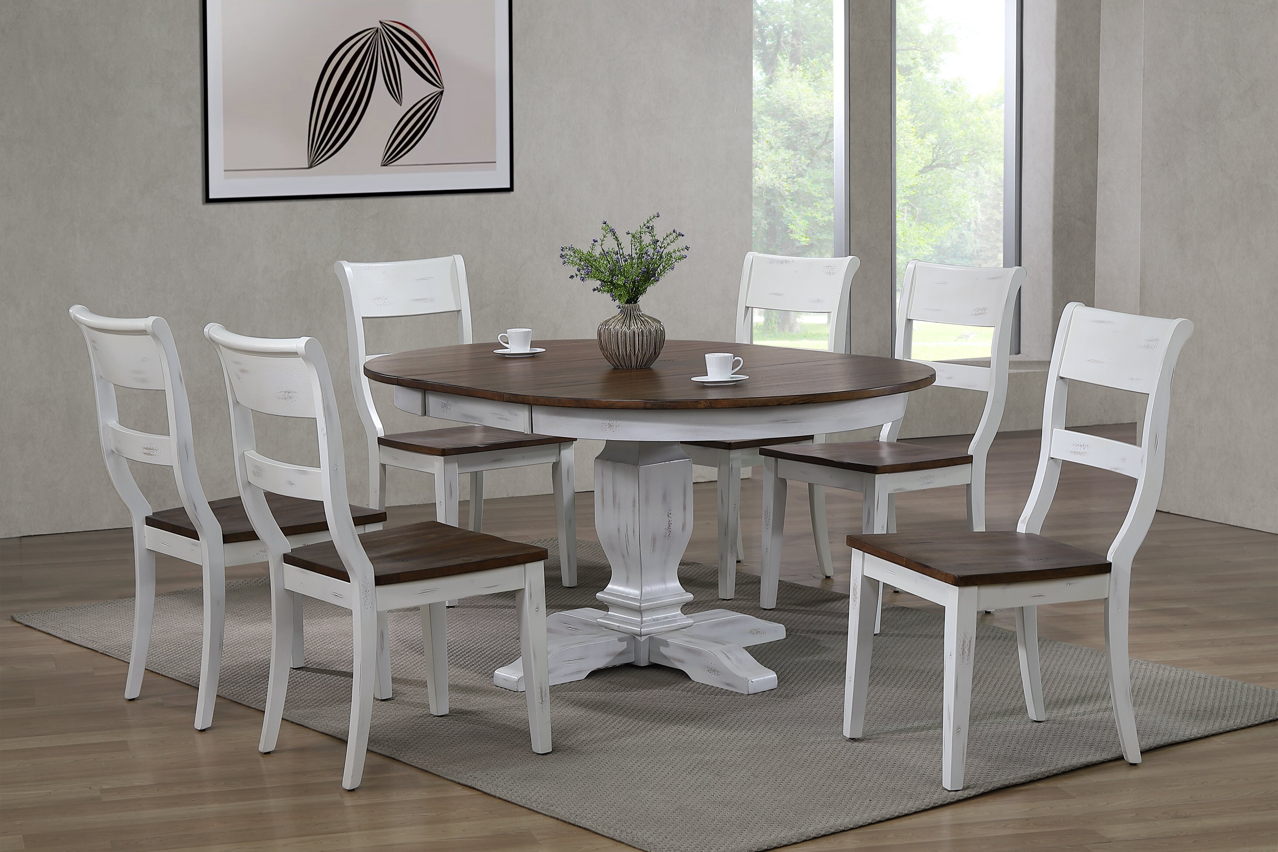 Ophelia & Co. Hepworth Extendable Solid Wood Dining Set | Wayfair