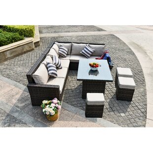 Steinberger Wicker/Rattan 9 - Person Seating Group with Cushions by Brayden Studio®