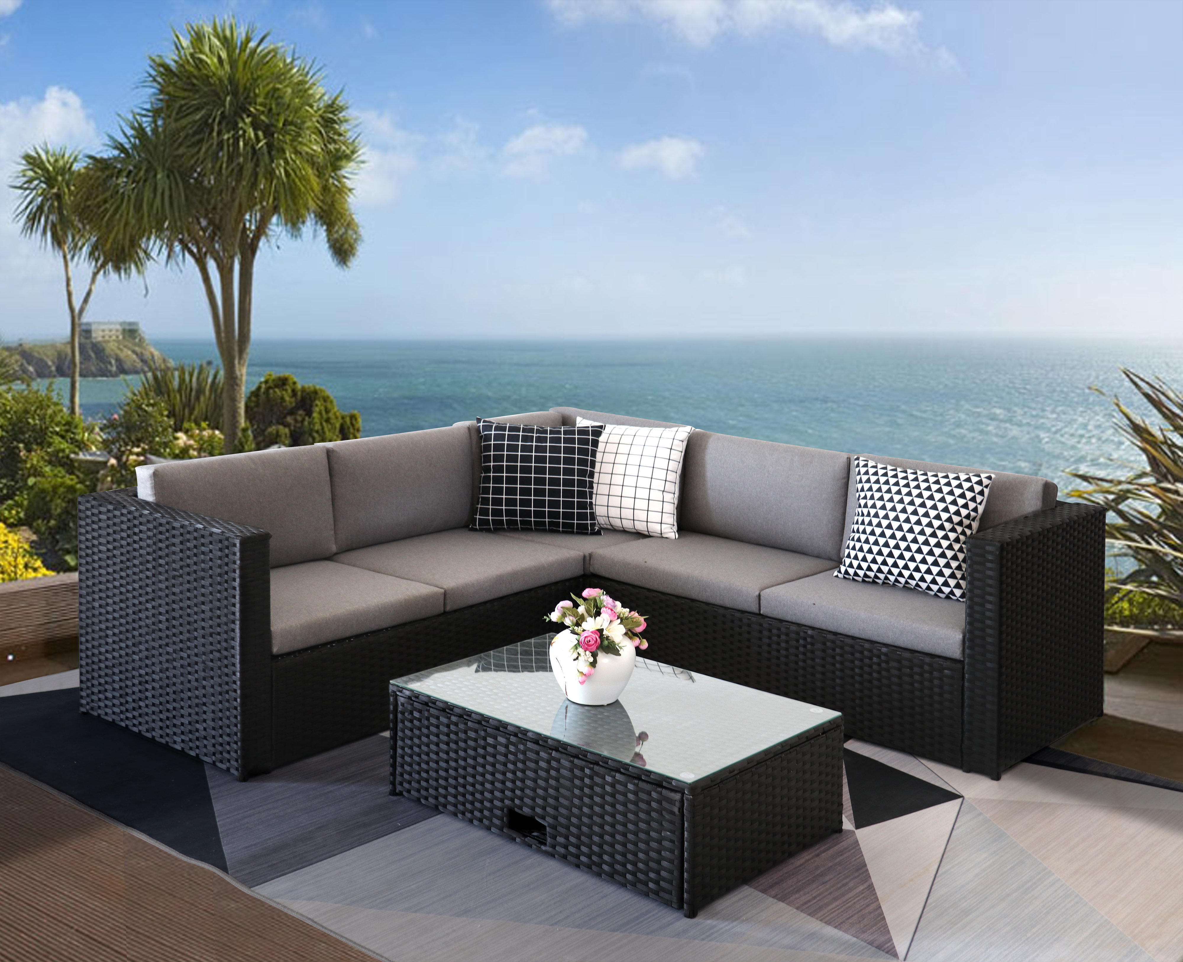 Latitude Run B9 9 Pieces Outdoor Furniture Complete Patio Cushion Wicjer Rattan Garden Coner Sofa Couch Set Latitude Run B9 9 Pieces Outdoor Furniture Complete Patio Cushion Wicjer Rattan Garden Coner Sofa Couch Set