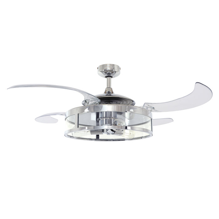 48 Hemsworth Retractable 4 Blade Ceiling Fan With Remote Light Kit Included