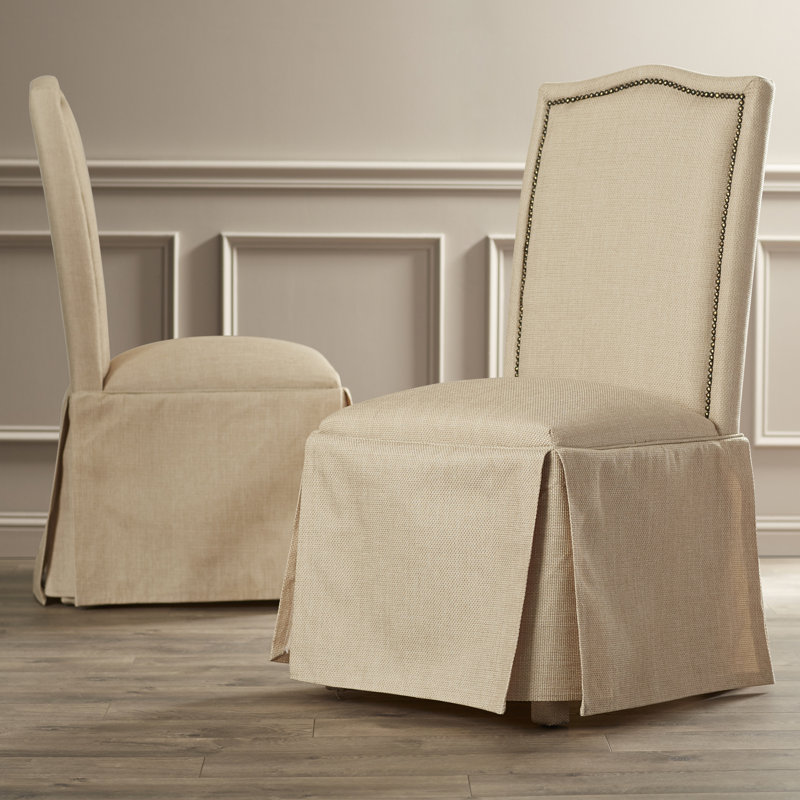 Alison Skirted Upholstered Parson Chair In Ivory Reviews Joss Main