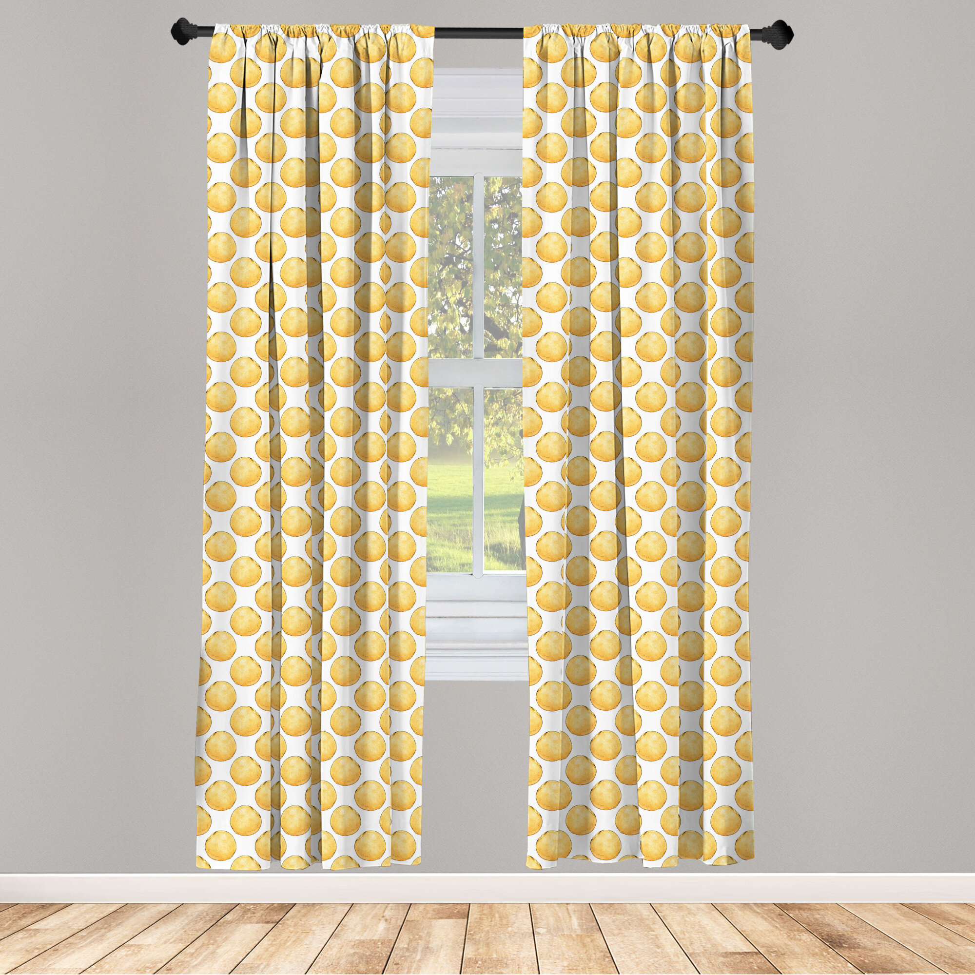 Tangerine Microfiber Curtains 2 Panel Set Living Room Bedroom in 3 Sizes 