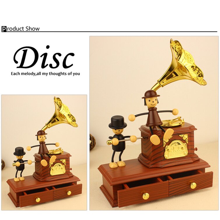 Phonograph Box  Music Box  Christmas Birthday Holiday Best Gift Home Decorate 