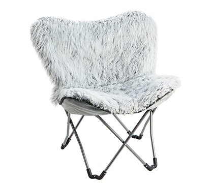 faux fur butterfly chair white