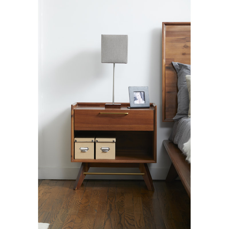 Brayden Studio Moffitt Single Drawer Nightstand Reviews Wayfair