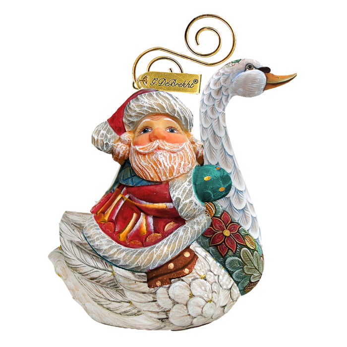 The Holiday Aisle Fifield Teddy Santa Ornament Figurine With Scenic Painting Holiday Seasonal Décor Christmas Winter Décor