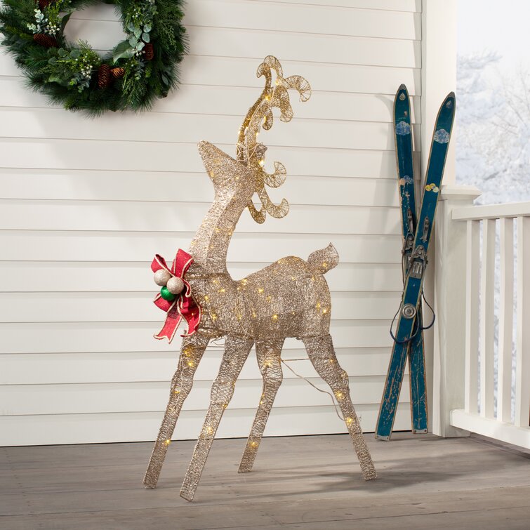 NEW MOUNTED REINDEER CHRISTMAS DISPLAY with MULTI-COLORED LIGHTS