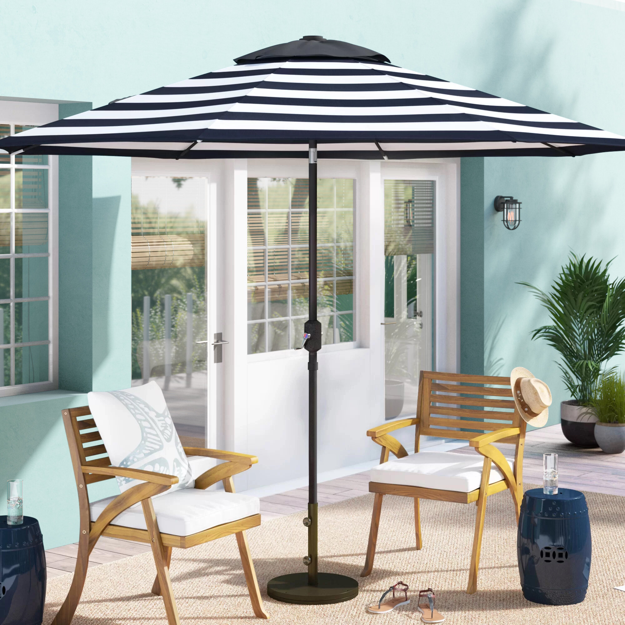 Striped Patio Umbrellas You Ll Love In 2020 Wayfair