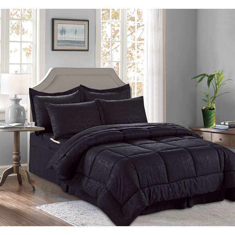 Winston Porter Putman Bamboo Design Reversible Comforter Set