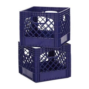 Buddeez Classic Milk Crate Storage 2-Pack Black Stackable Classic Square New 