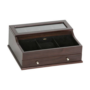 Mens Charging Valet Wayfair Hampden Men S Gl Top Wooden Dresser Valet Jewelry Box