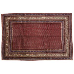 One-of-a-Kind Hamadan Hand-Knotted Red Area Rug