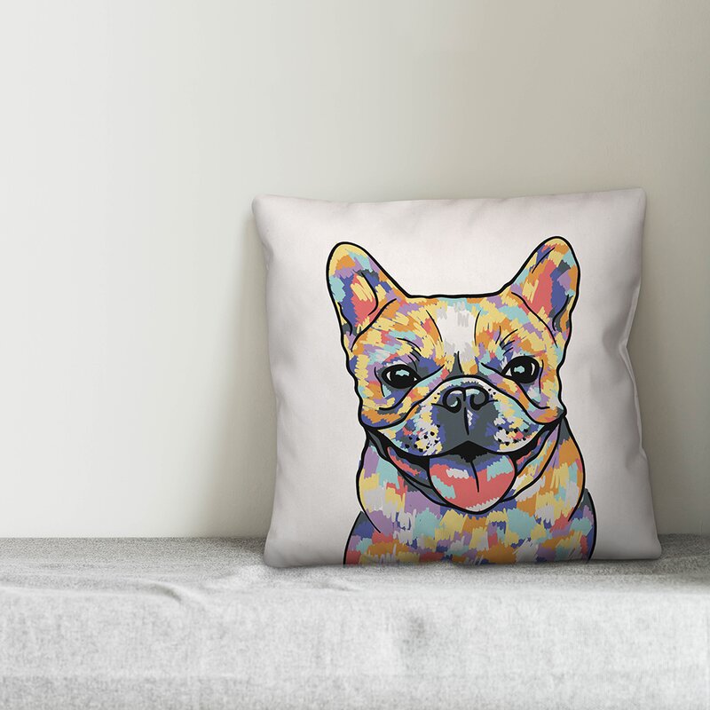 Ebern Designs Jerimiah French Bulldog Throw Pillow Wayfair