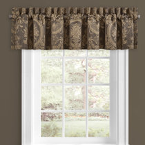 Brown Green Damask Demask Bedroom Kitchen Window Valance Decor 