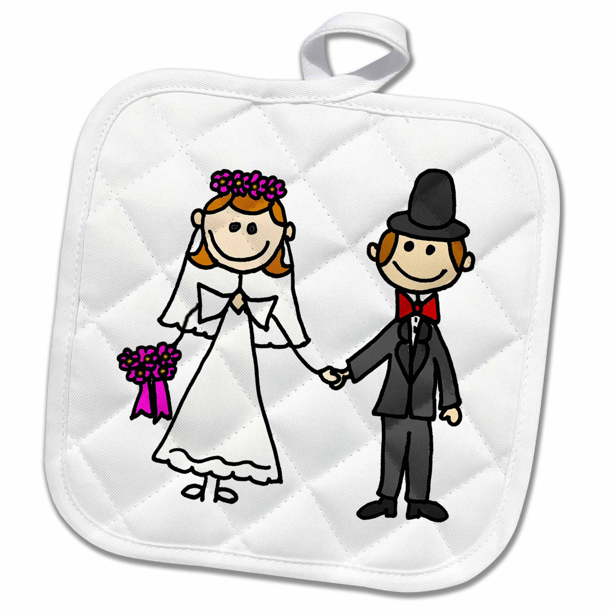 3drose Funny Stick Figure Wedding Bride And Groom Potholder Wayfair Ca