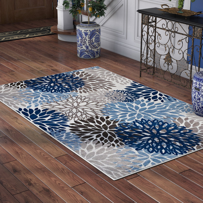 Winston Porter Hillam Vintage Classic Floral Blue Brown Beige Area Rug Reviews Wayfair