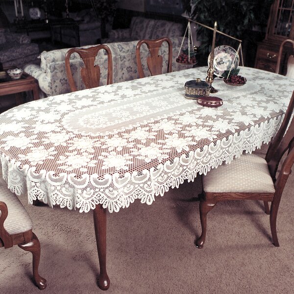 cream oval tablecloth