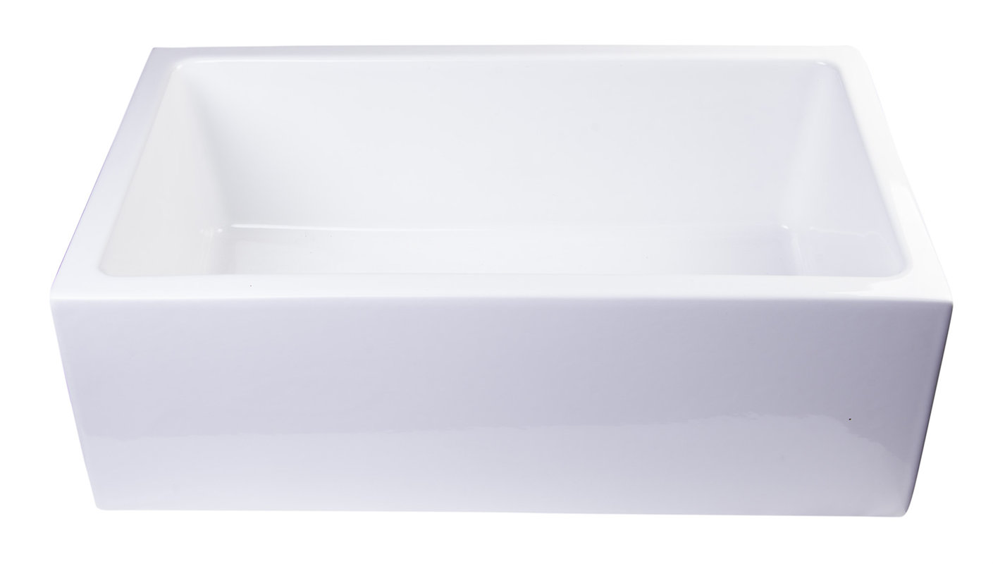 30" x 18" Thick Wall Fireclay Single Bowl Farmhouse Kitchen Sink