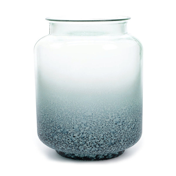 Ivy Bronx Marquetta Frosted Ombre Decorative Glass Jar Vase Wayfair