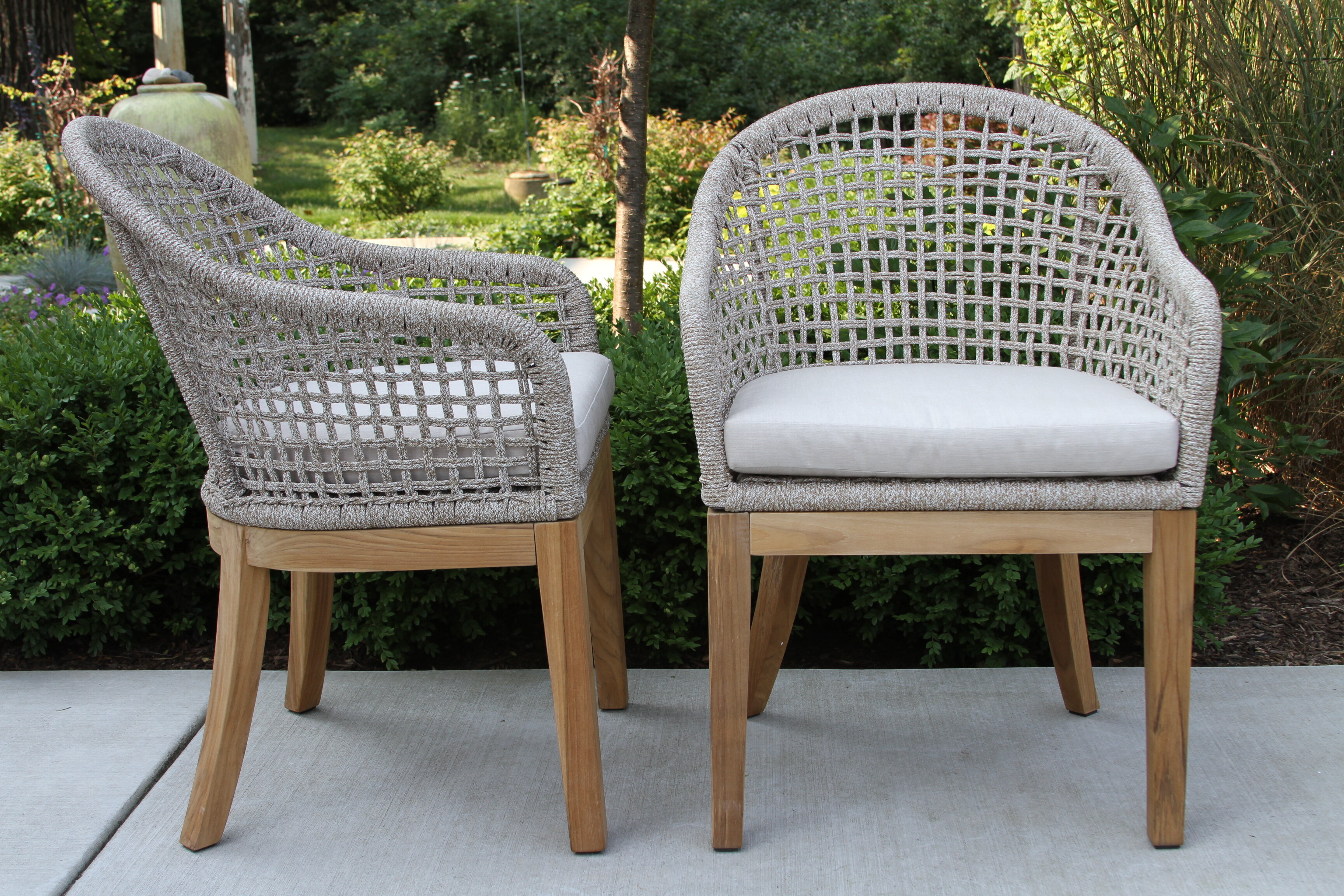 rope back dining chairs