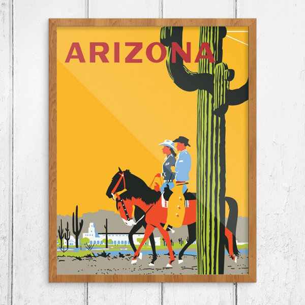 Winston Porter Arizona Cactus Riders Travel Graphic Art Print Poster Reviews Wayfair