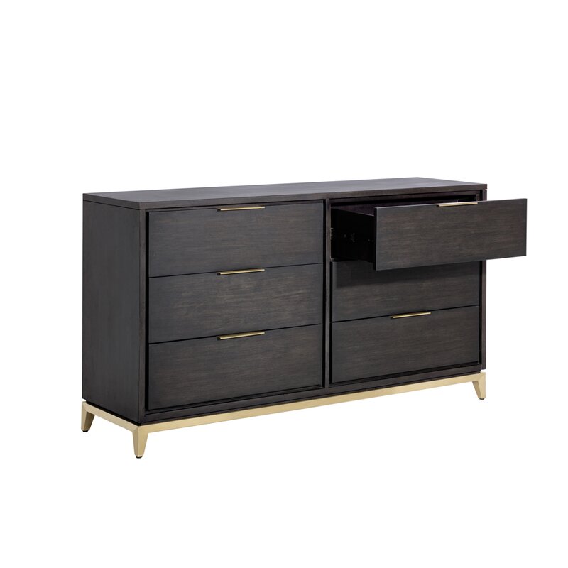 Sunpan Modern Irongate 6 Drawer Double Dresser Wayfair