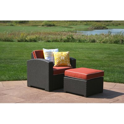 Loggins Patio Chair With Cushion And Ottoman Brayden Studio Color Brown