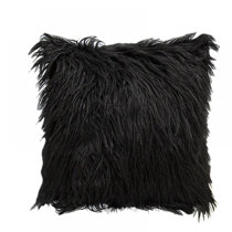 Charcoal Grey Faux Fur Cushion Cover Mongolian Warm Cosy Furry Pillow Cushion