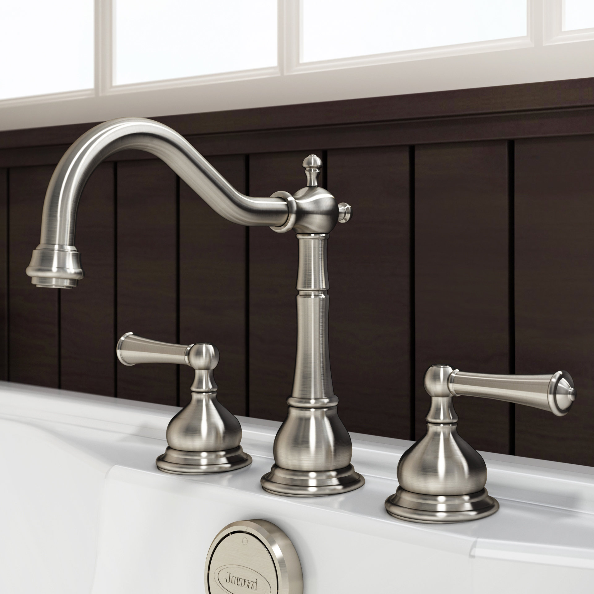 Jacuzzi Barrea Double Handle Deck Mount Roman Tub Faucet Trim