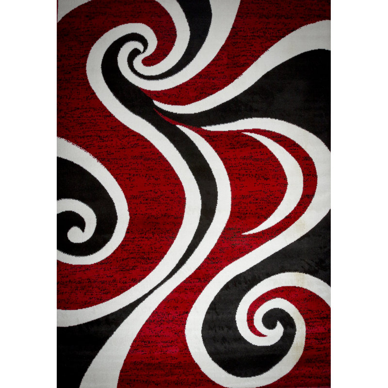 Ebern Designs Collingwood Red Black White Area Rug Reviews Wayfair Collingwood Red Black White Area Rug
