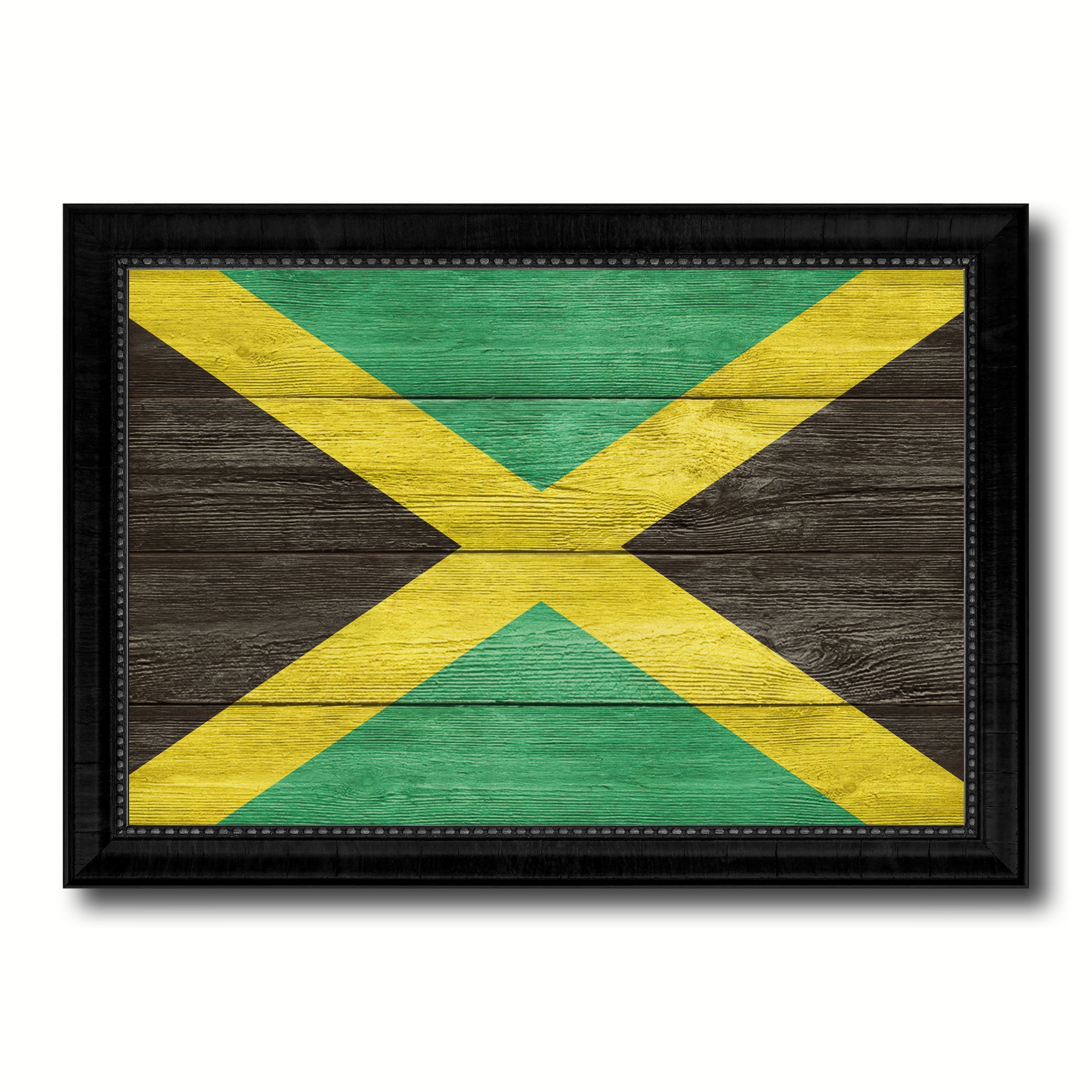 SpotColorArt Jamaica Country Flag Picture Frame Graphic Art on Canvas