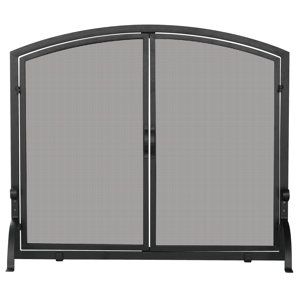 Single Panel Wrought Iron Fireplace Screen