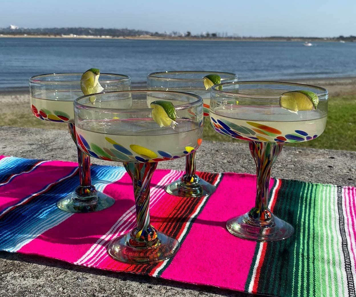 mexican hand blown margarita glasses