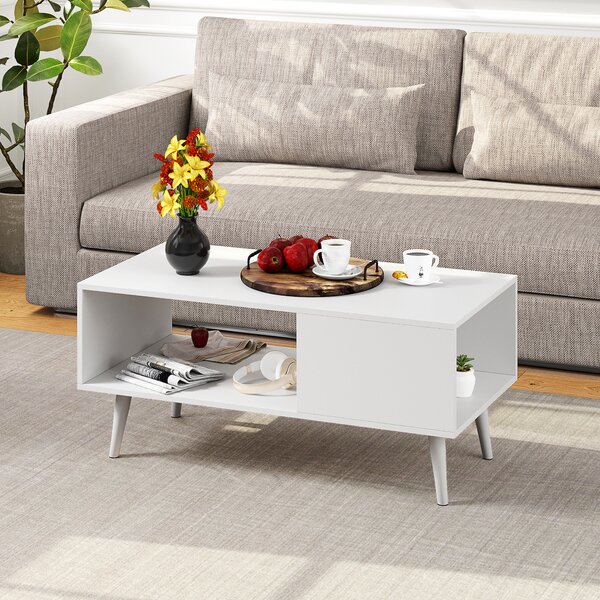 etc STYLISH Bedroom Details about   Side Table For Living Room White & Beige Wood Look 