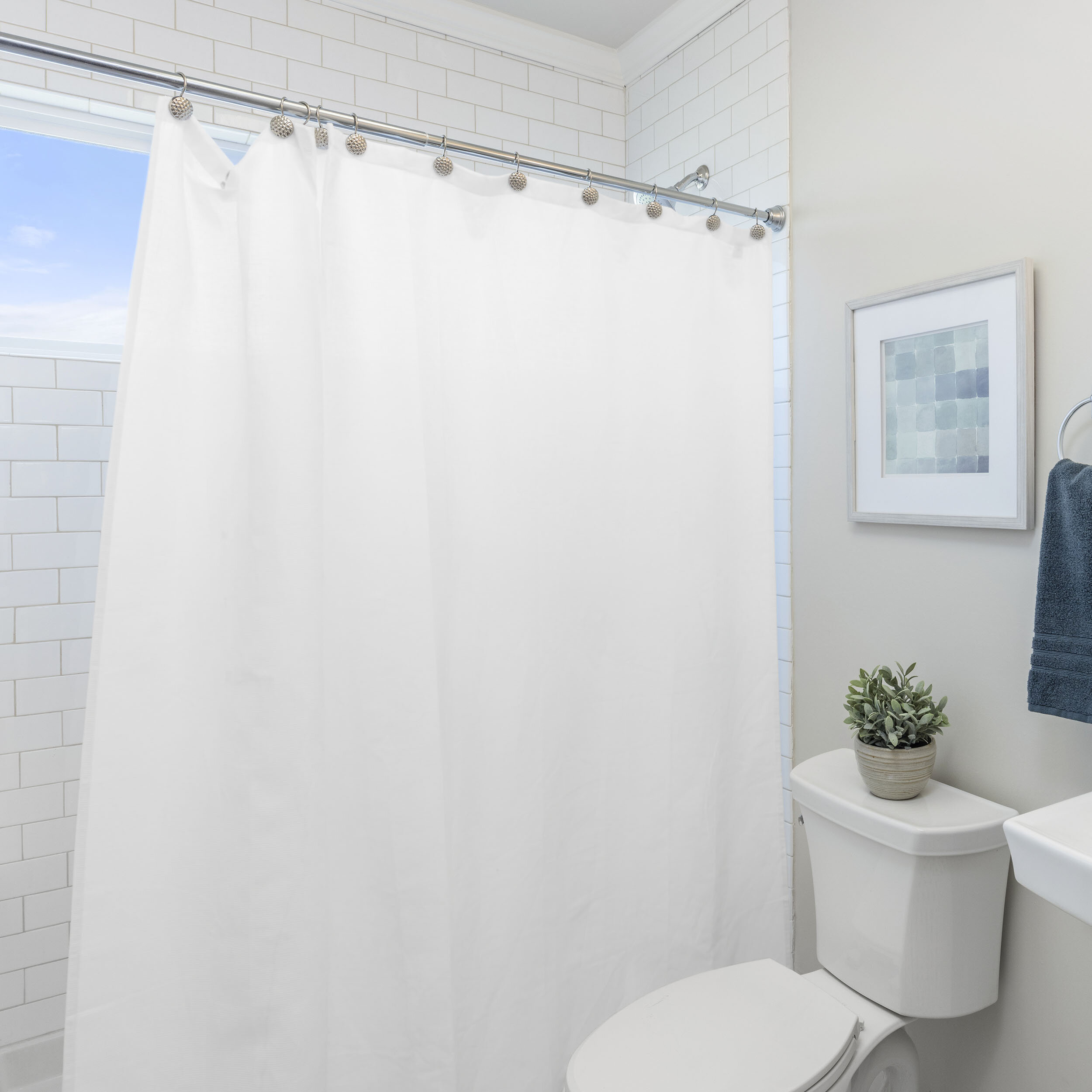 Vinyl Water Mildew Resistant Hotel Quality. Bathroom Shower Curtain Liner 