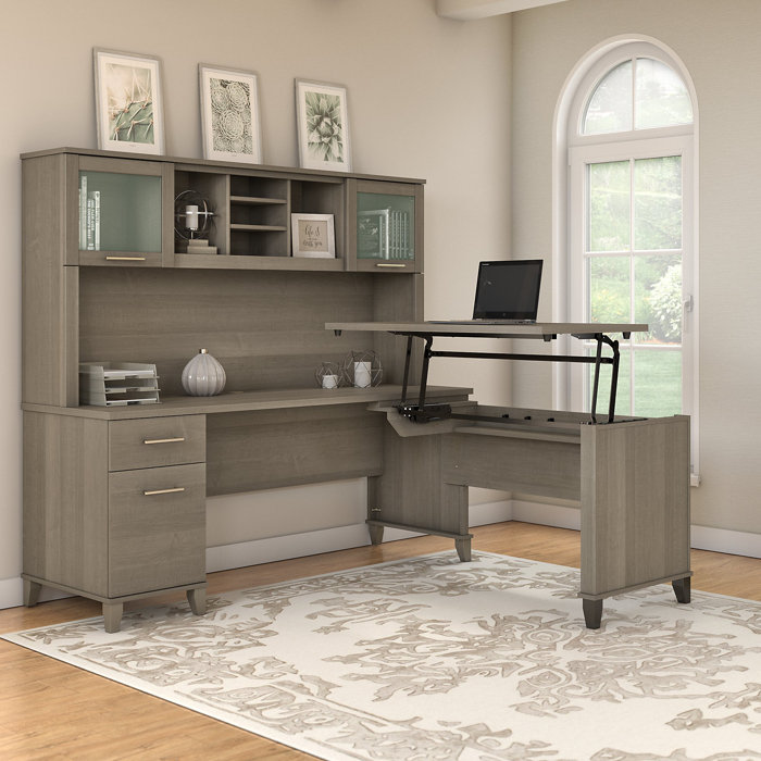 Goin Height Adjule L Shape Computer Desk With Hutch Goin Height Adjule L Shape Computer Desk With Hutch