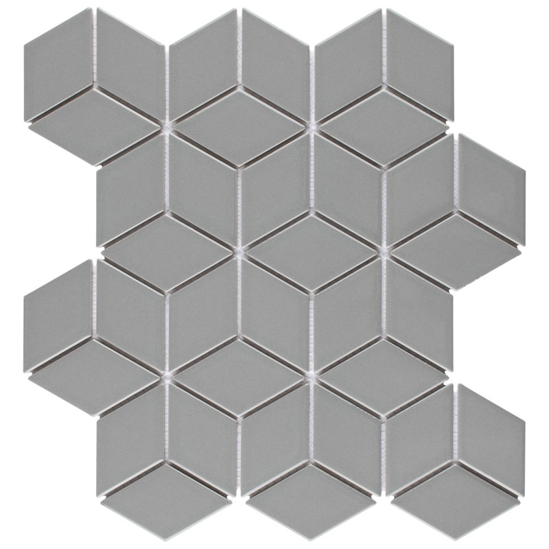Elitetile Retro Rhombus 1 88 X 3 Porcelain Grid Mosaic Wall