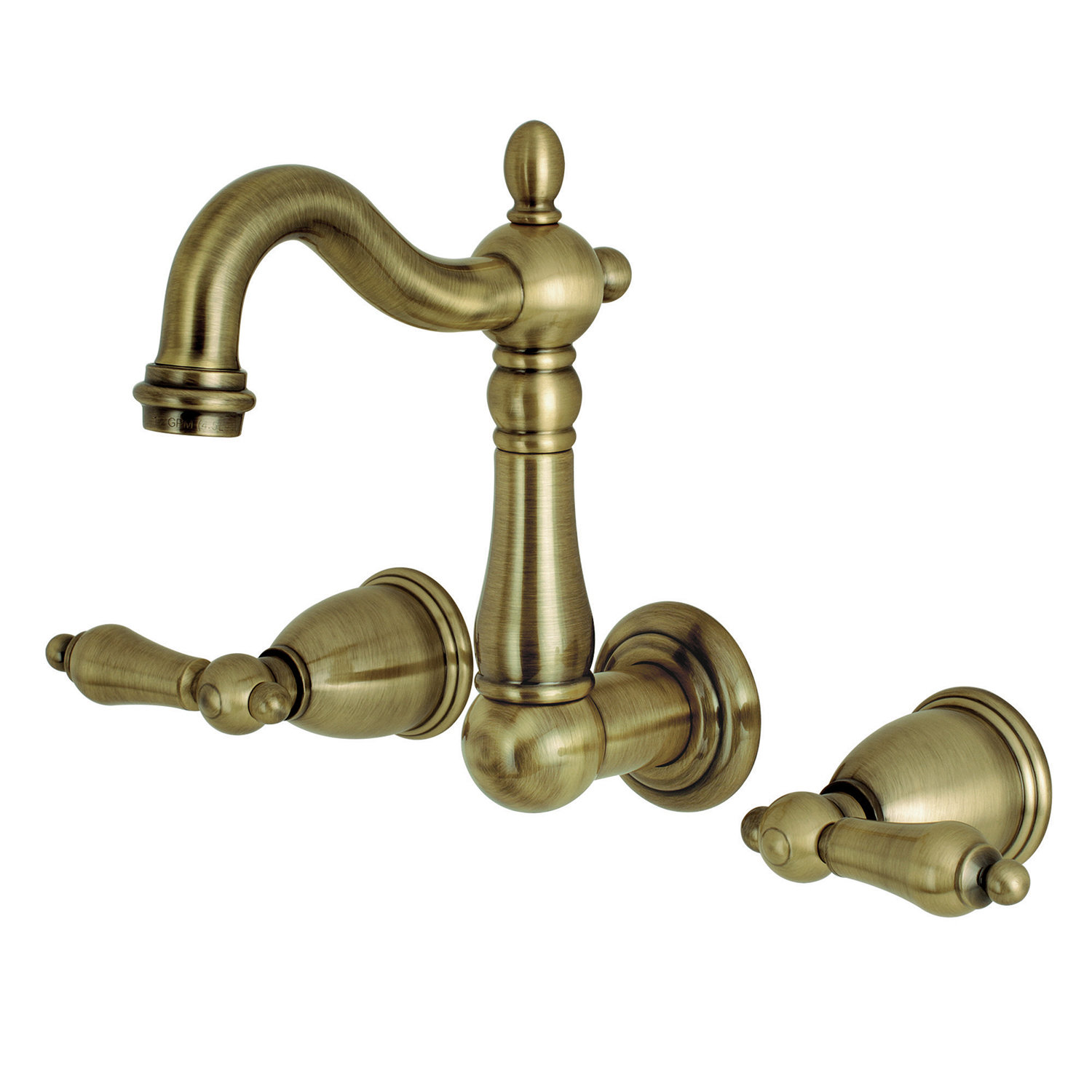 Aged brass bathroom faucet