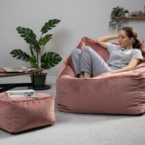 pink velvet beanbag