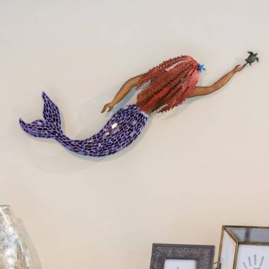 The Seashell Maiden Mermaid Design Toscano Exclusive Hand Painted Wall Sculpture 