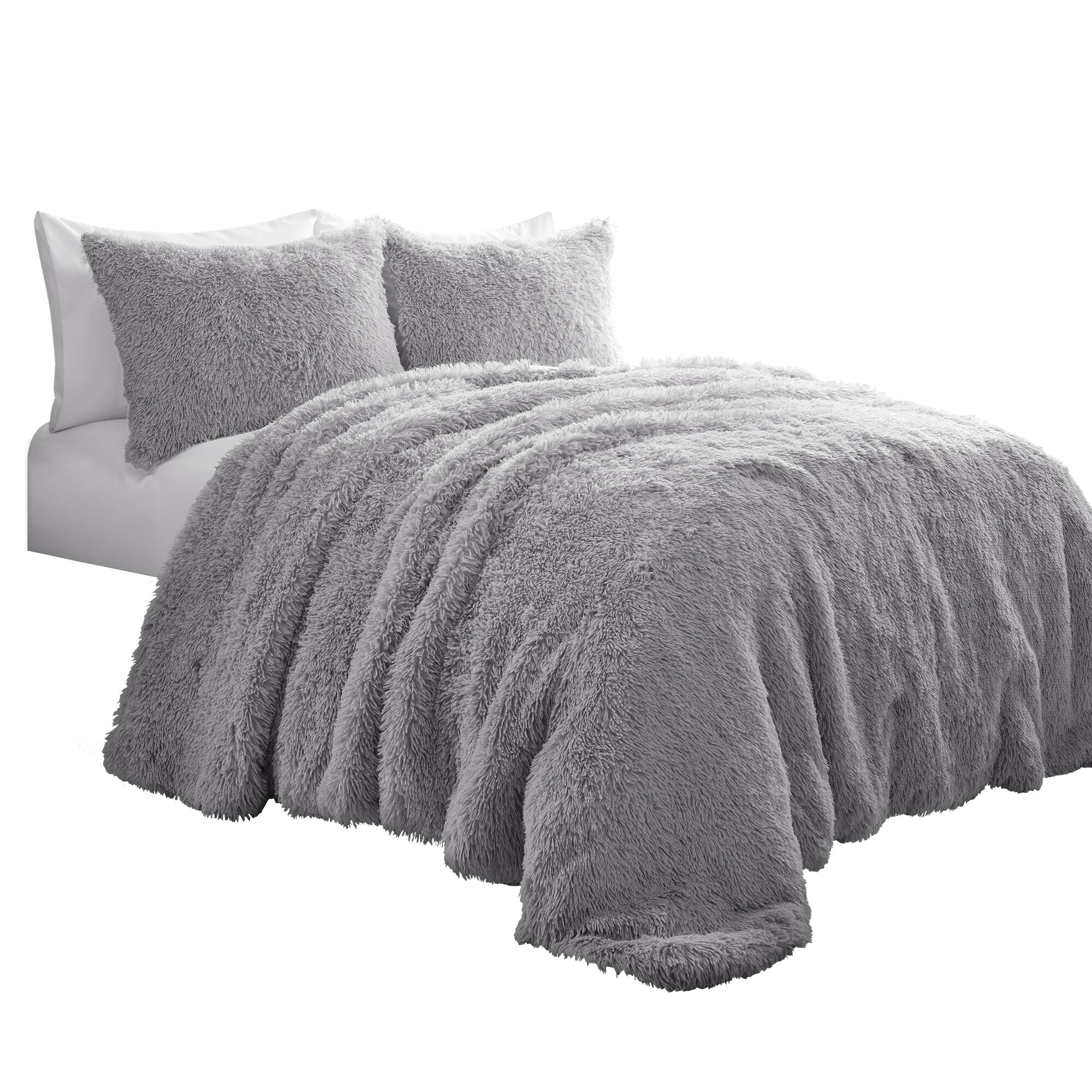 Everly Quinn Roden Emma Faux Fur Comforter Set Reviews Wayfair