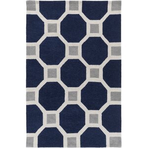 St Andrews Hand-Tufted Navy/Gray Area Rug